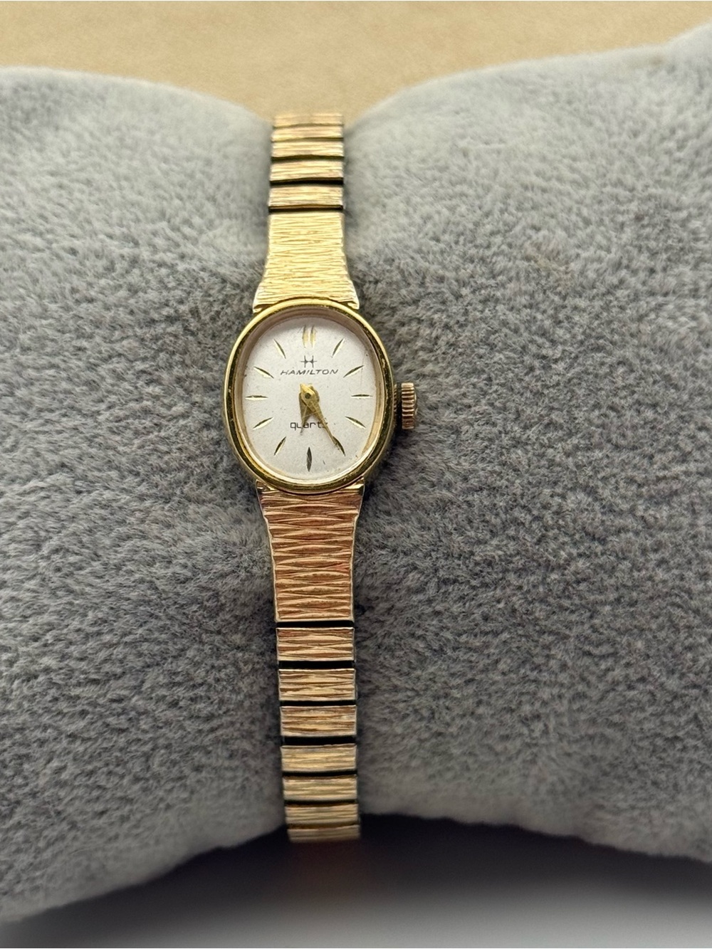 Hamilton Gold Tone Women's Oval Bracelet Watch